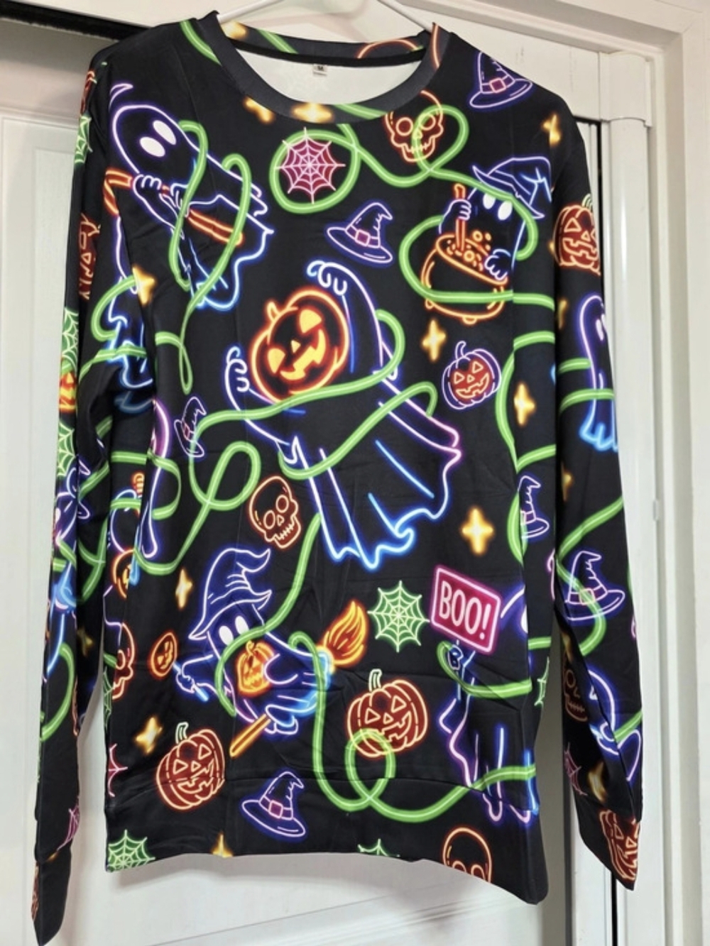 Neon Halloween Print Long Sleeve Size Large
